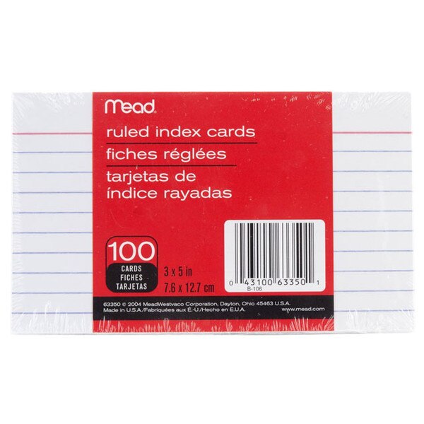 Mead® Ruled Index Cards 3 x 5